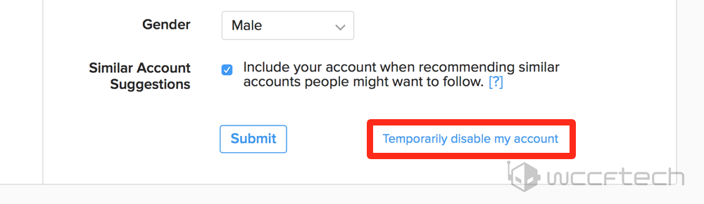 instagram temporary disable my account